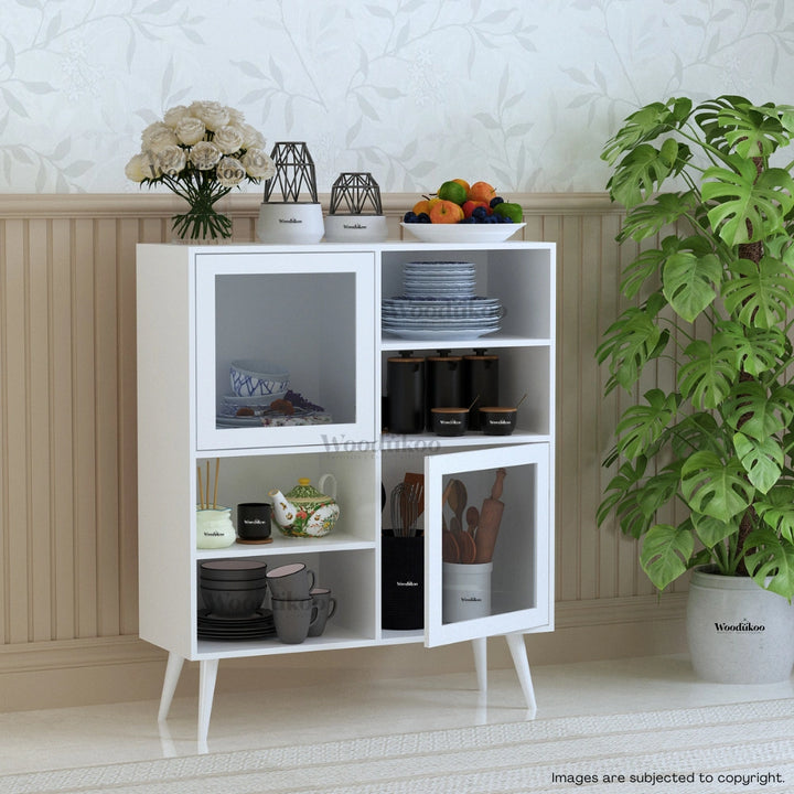 Solstice Storage Cabinets - White Glass