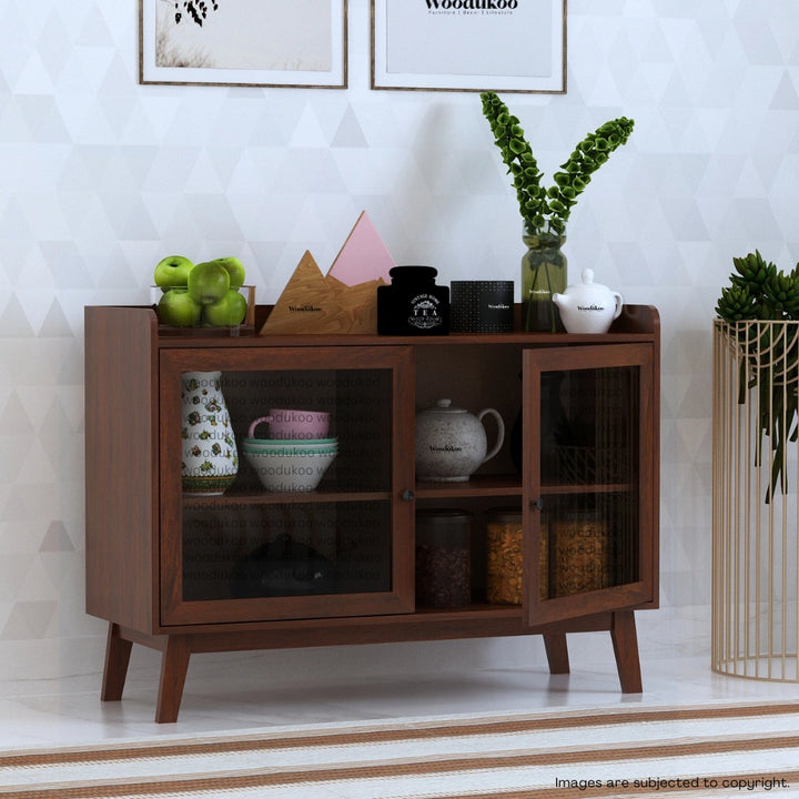 Enigma Storage Cabinet - Walnut Glass