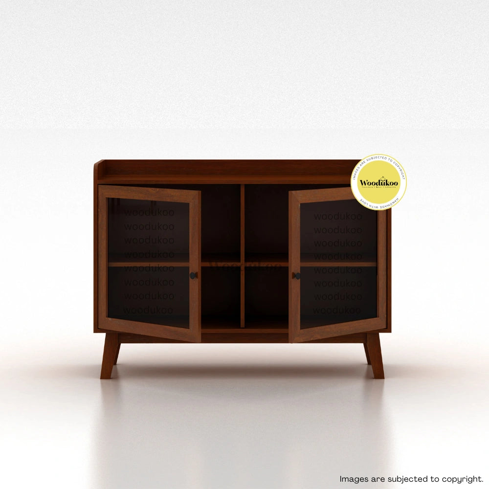 Enigma Storage Cabinet - Provincial Teak Glass