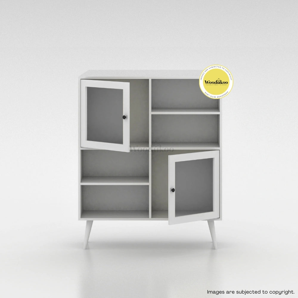 Solstice Storage Cabinets - White Glass