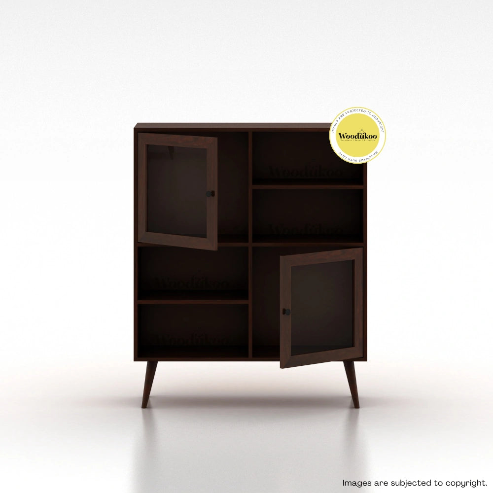 Solstice Storage Cabinets - Walnut Glass