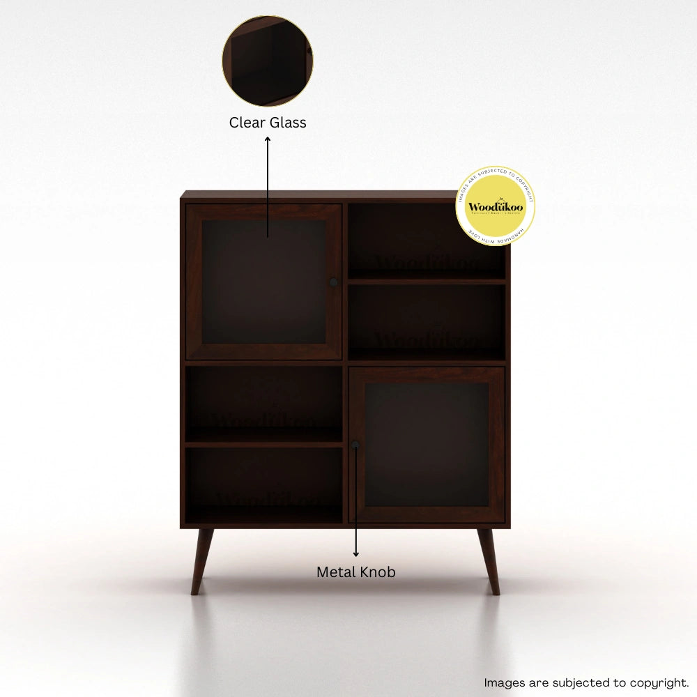 Solstice Storage Cabinets - Walnut Glass