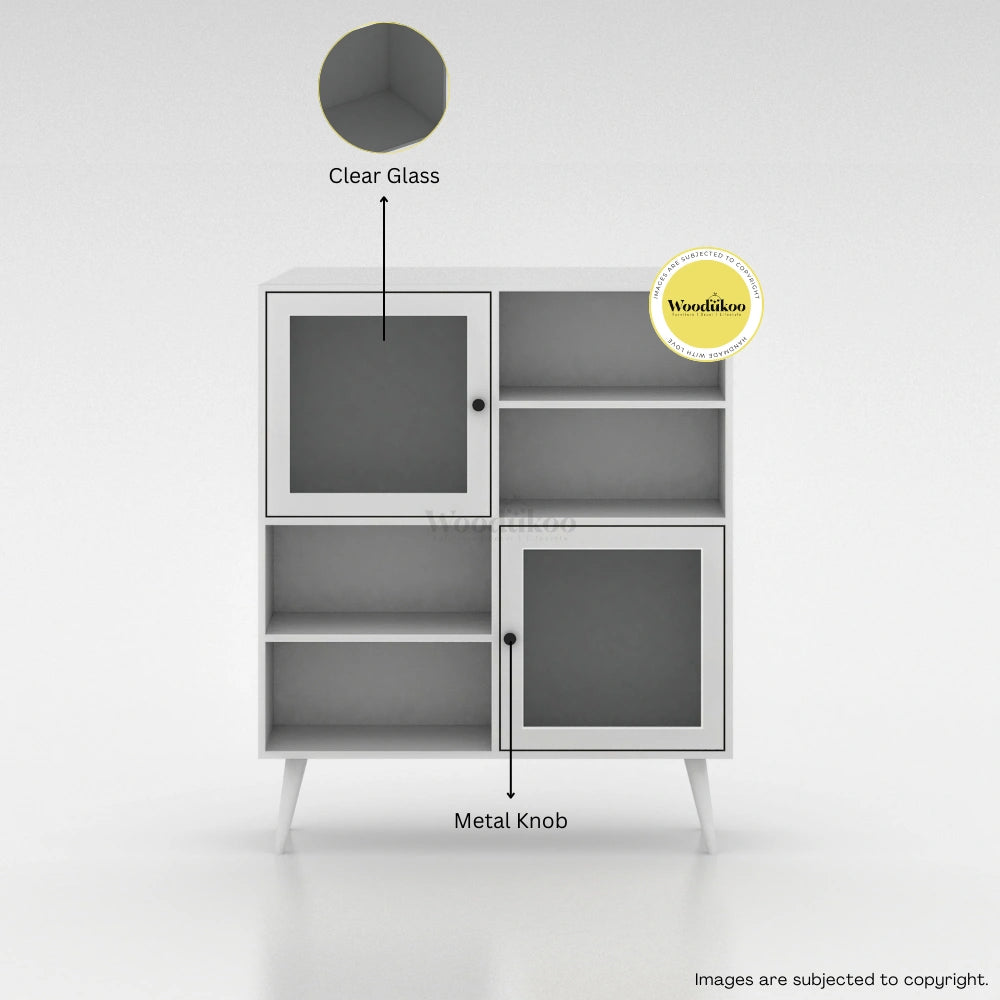 Solstice Storage Cabinets - White Glass