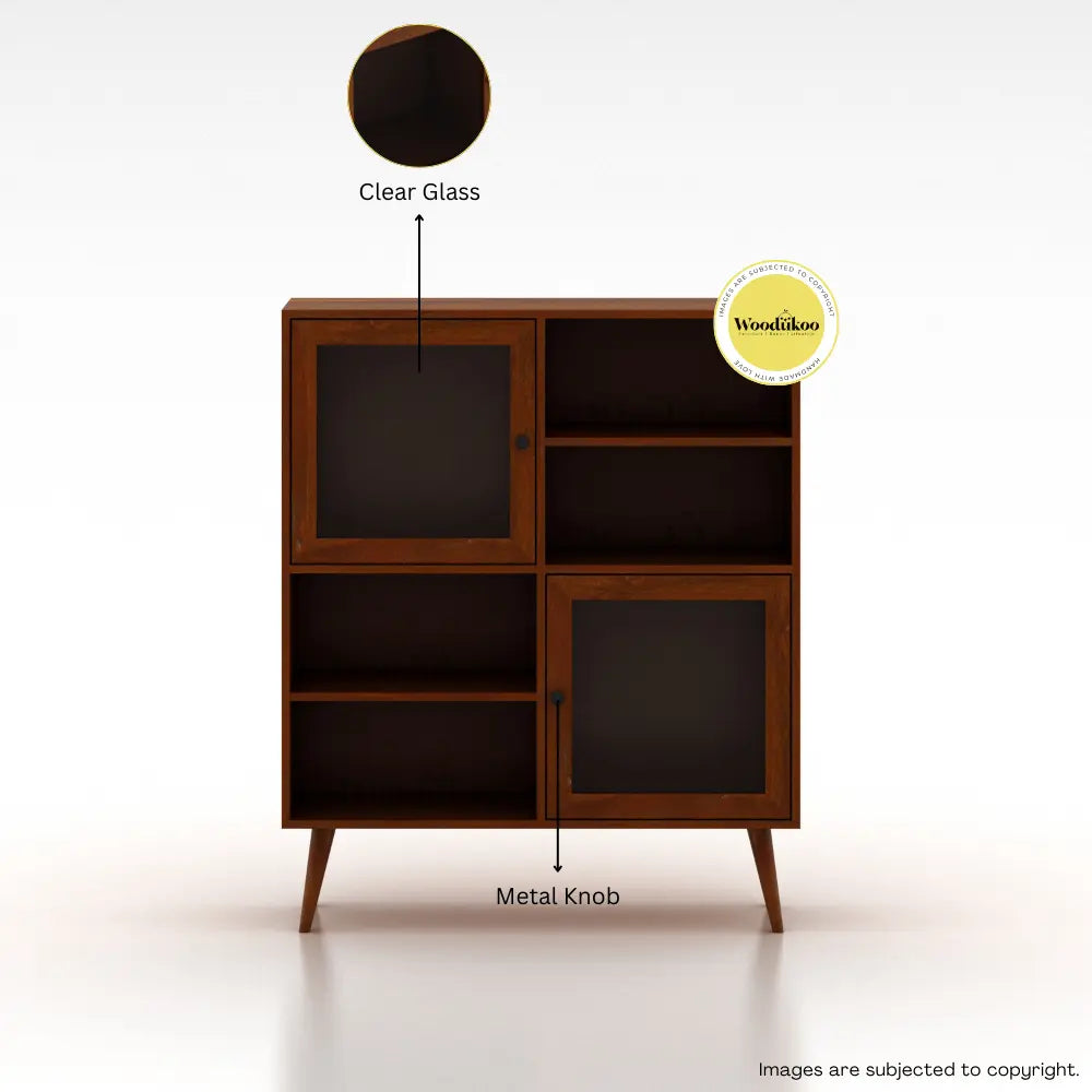 Solstice Storage Cabinets - Provincial Teak Glass