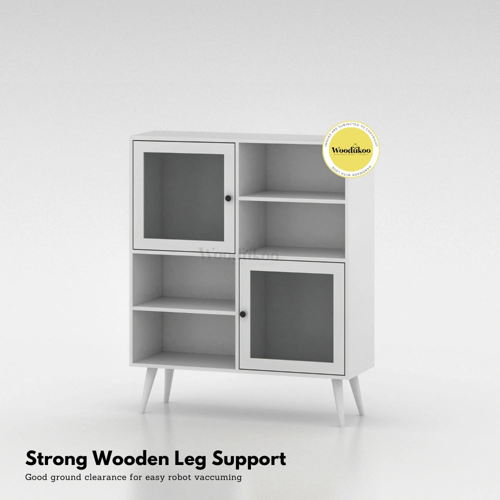 Solstice Storage Cabinets - White Glass