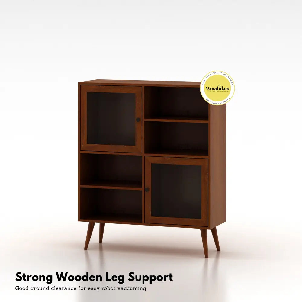 Solstice Storage Cabinets - Provincial Teak Glass