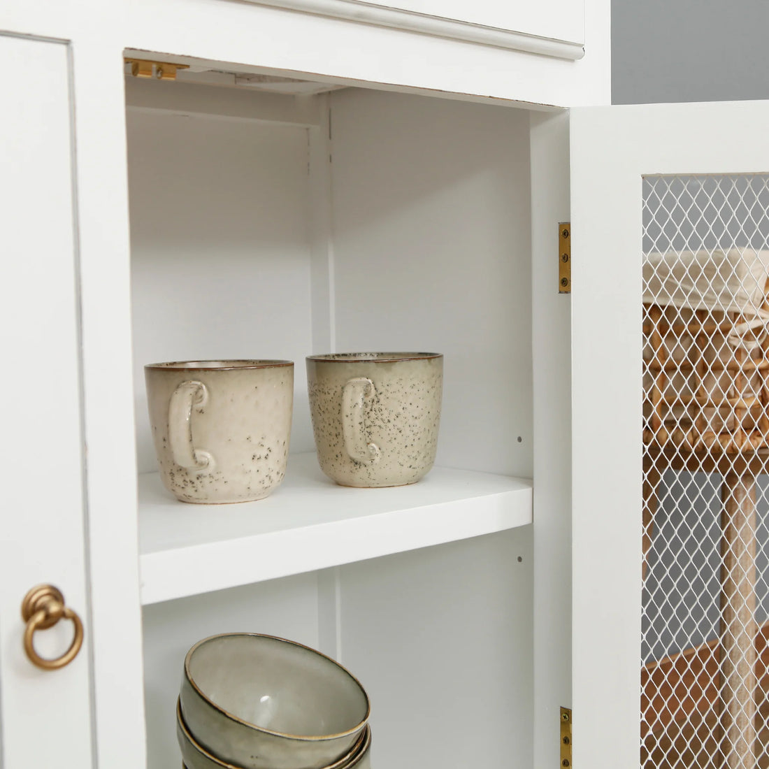 Kisten Storage Cabinet | White & Brown Finish