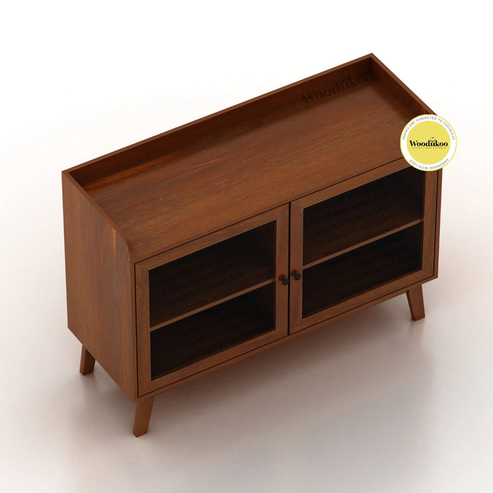 Enigma Storage Cabinet - Provincial Teak Glass