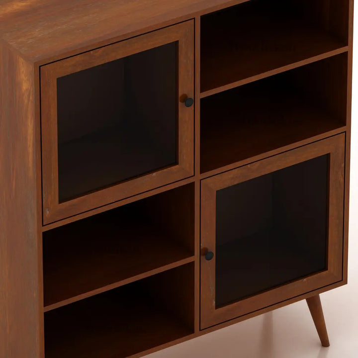 Solstice Storage Cabinets - Provincial Teak Glass