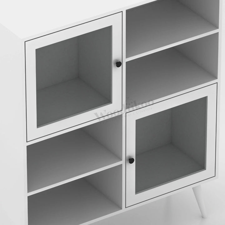 Solstice Storage Cabinets - White Glass
