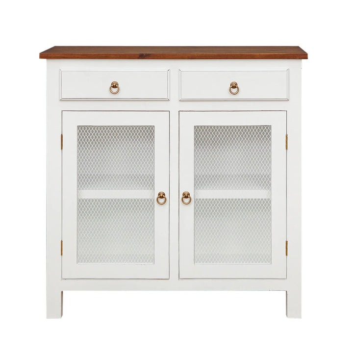 Kisten Storage Cabinet | White & Brown Finish