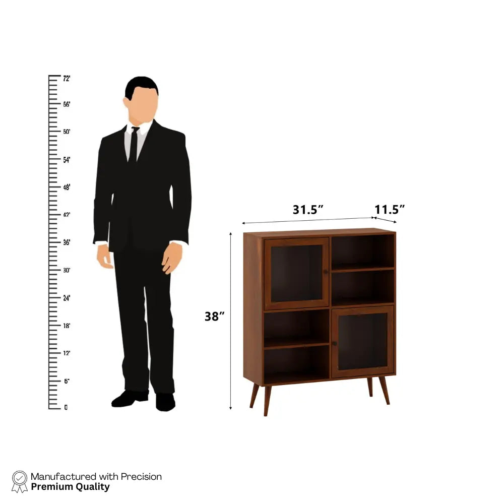 Solstice Storage Cabinets - Provincial Teak Glass