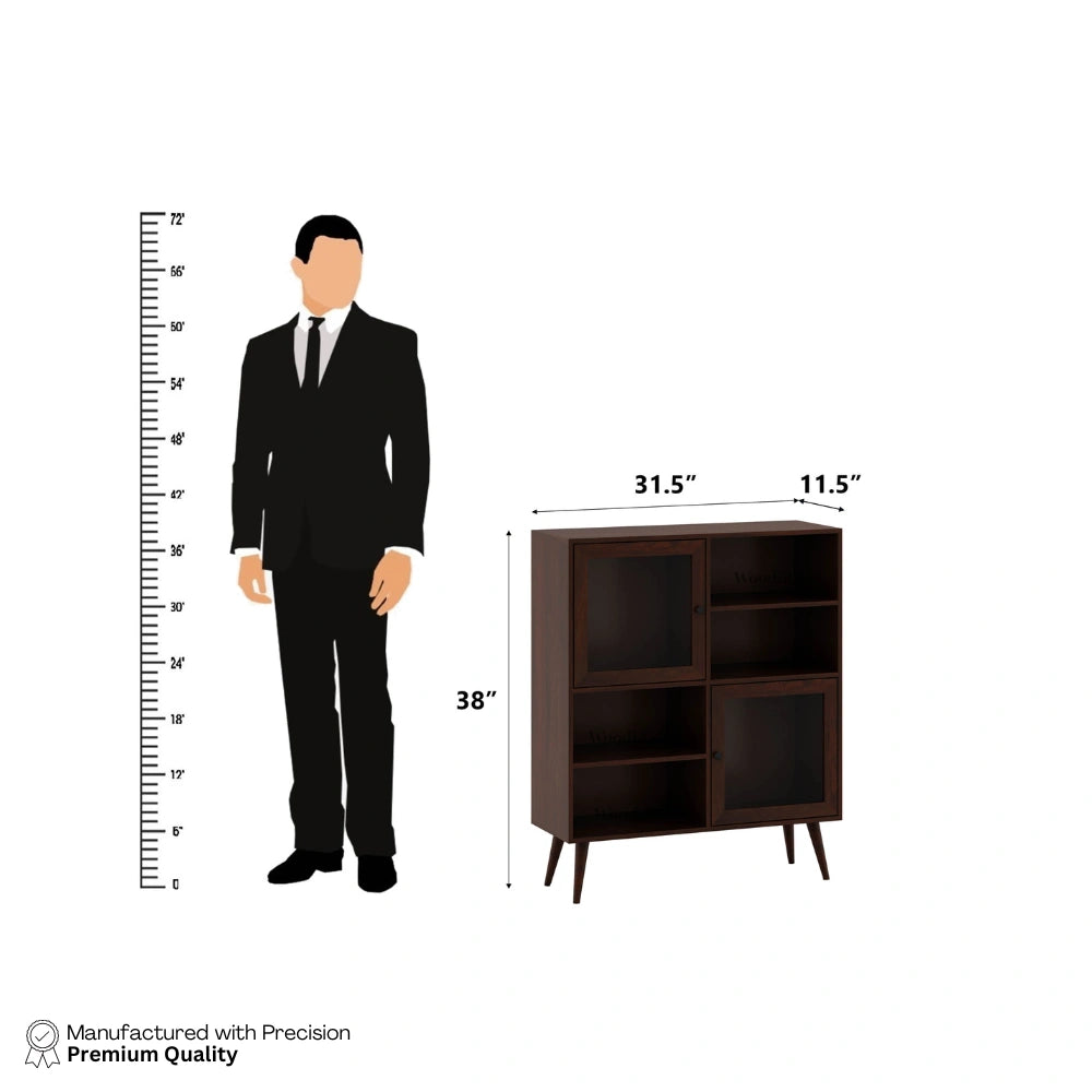 Solstice Storage Cabinets - Walnut Glass