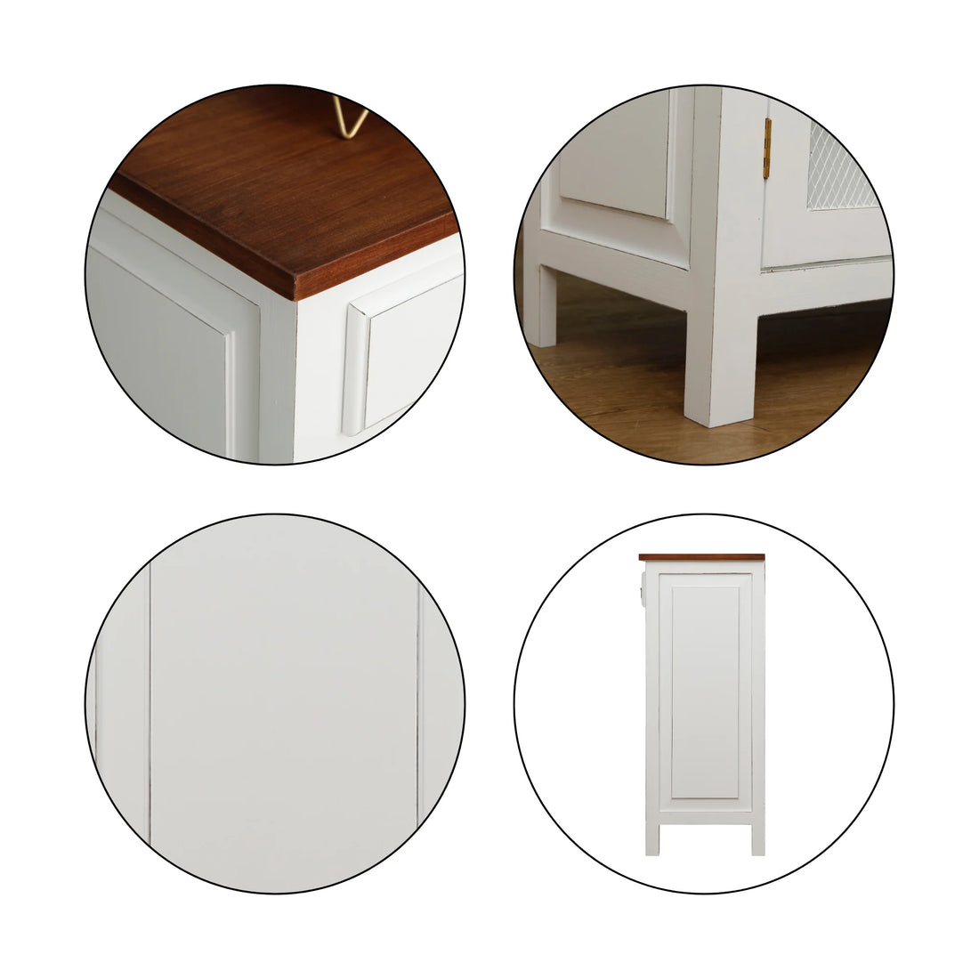 Kisten Storage Cabinet | White & Brown Finish